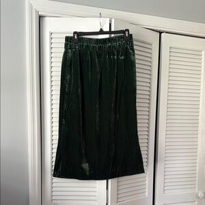 NWT J. Crew Emerald Green Velvet Midi Skirt